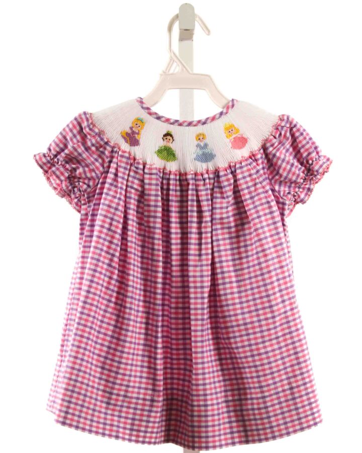CLASSIC WHIMSY  PURPLE  PLAID SMOCKED DRESS