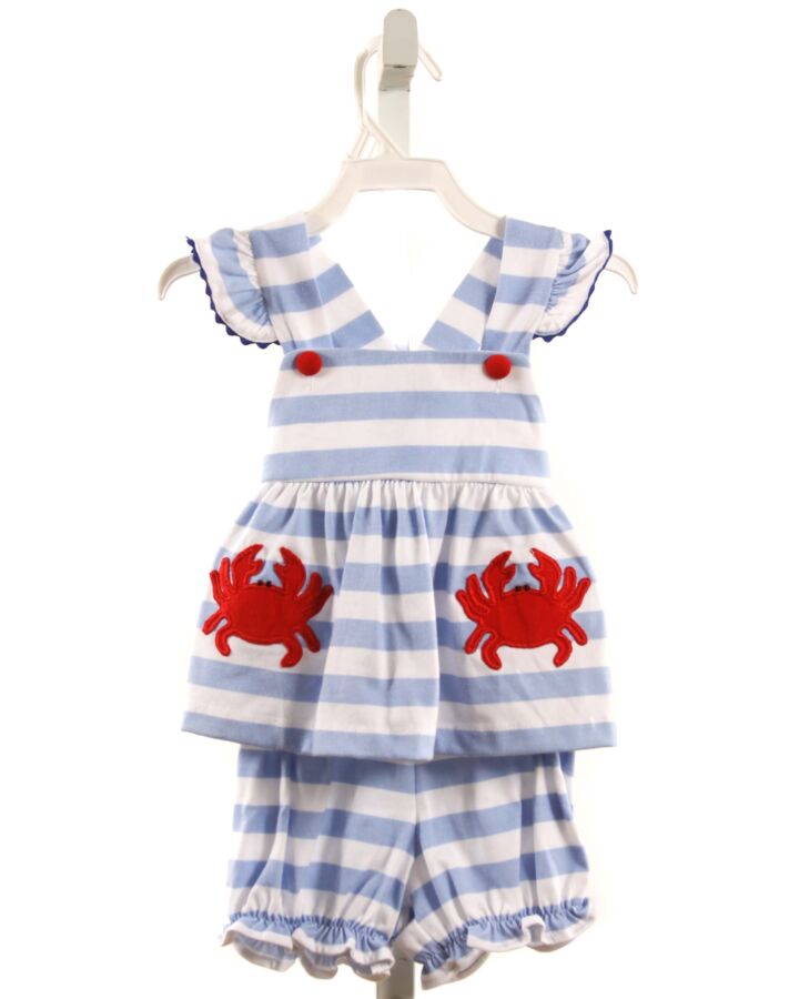 CITY BEAUTIFUL  BLUE KNIT STRIPED  2-PIECE OUTFIT WITH RIC RAC