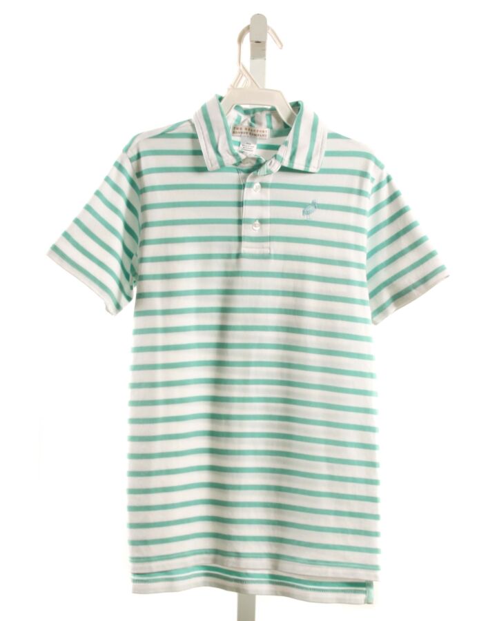 THE BEAUFORT BONNET COMPANY  MINT  STRIPED  KNIT SS SHIRT