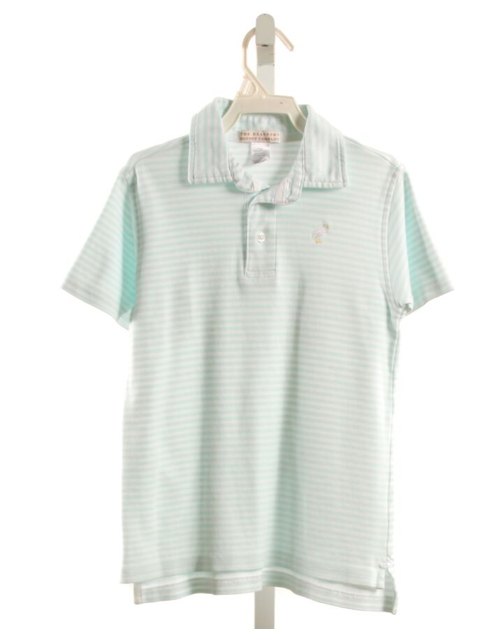 THE BEAUFORT BONNET COMPANY  LT BLUE  STRIPED  KNIT SS SHIRT