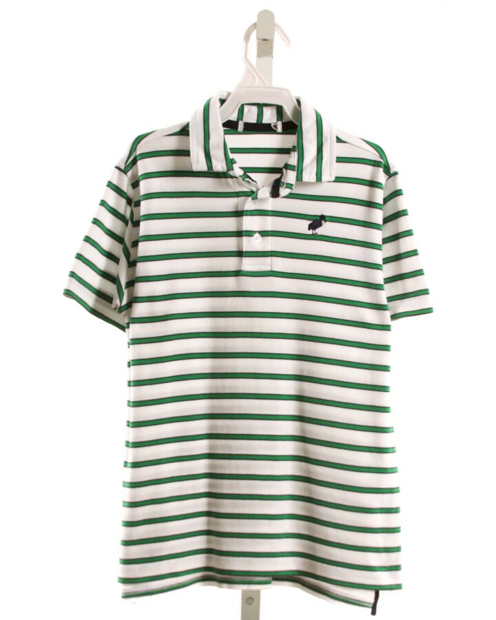 THE BEAUFORT BONNET COMPANY  GREEN  STRIPED  KNIT SS SHIRT