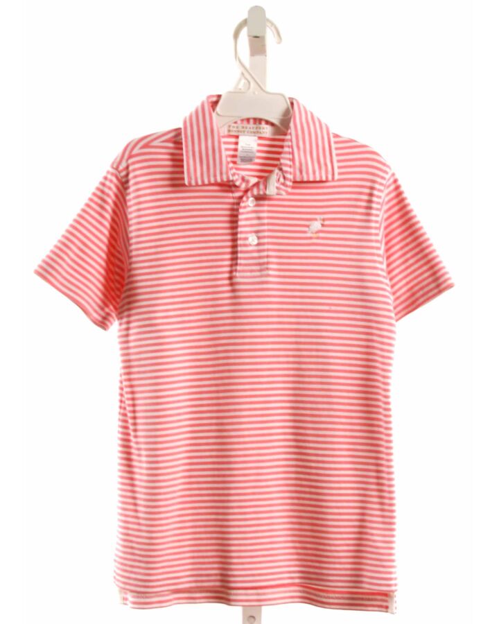 THE BEAUFORT BONNET COMPANY  PINK  STRIPED  KNIT SS SHIRT