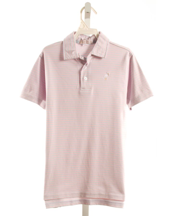 THE BEAUFORT BONNET COMPANY  LT PINK  STRIPED  KNIT SS SHIRT