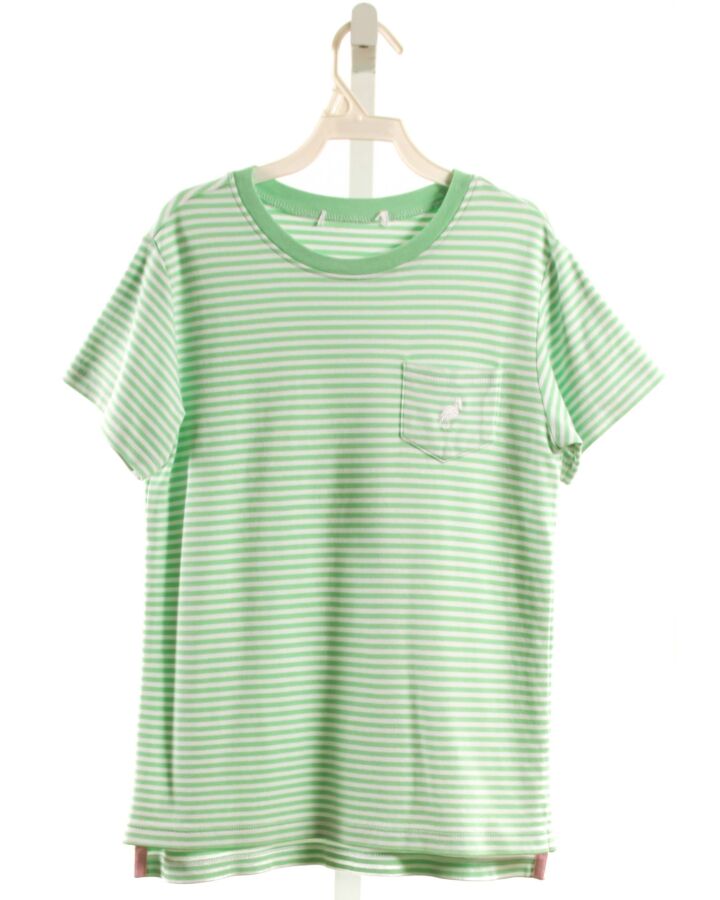 THE BEAUFORT BONNET COMPANY  LT GREEN  STRIPED  KNIT SS SHIRT