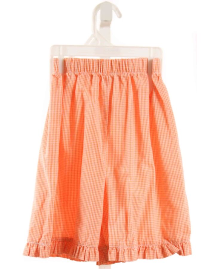 SOUTHERN SUNSHINE KIDS  ORANGE  GINGHAM  SHORTS WITH RUFFLE