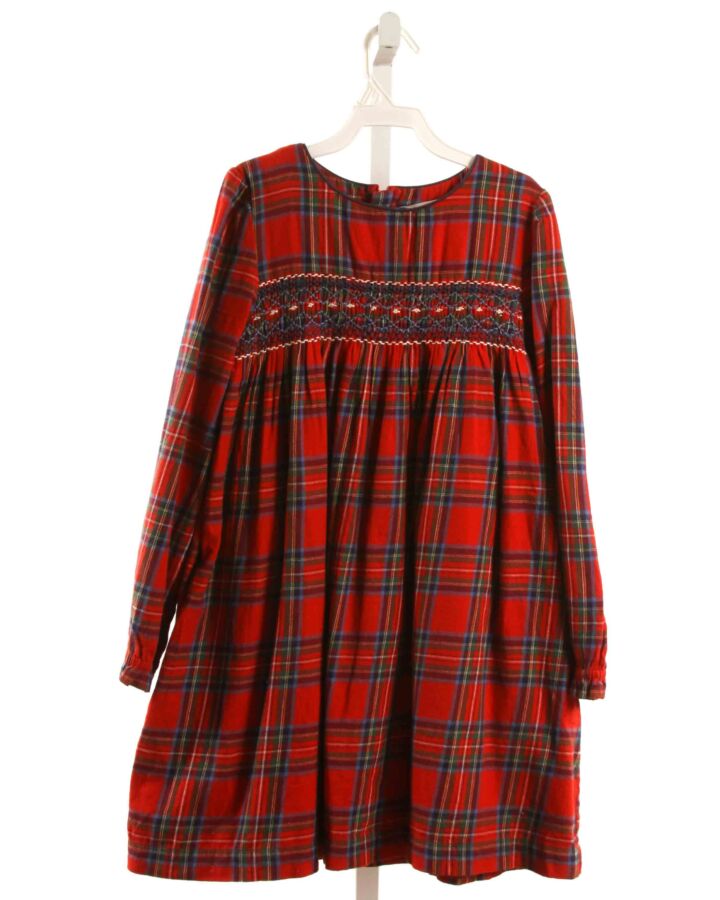 MINI BODEN  RED  PLAID SMOCKED DRESS