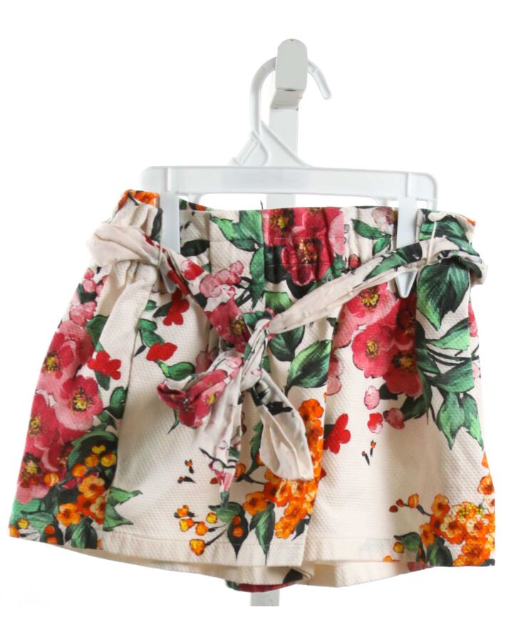 NANOS  WHITE PIQUE FLORAL  SHORTS