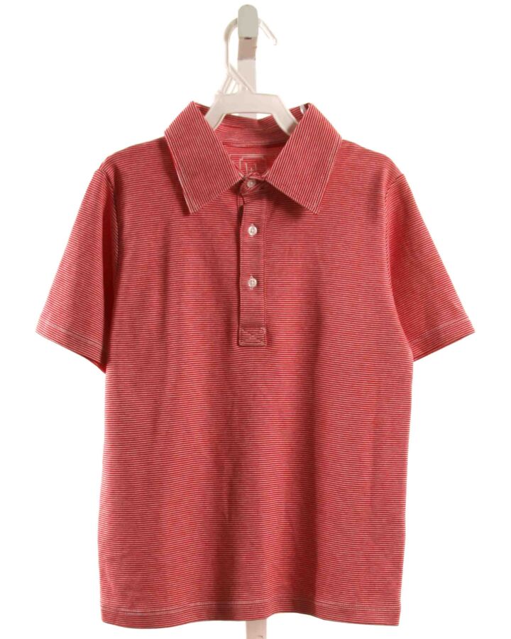 LILA + HAYES  RED  STRIPED  KNIT SS SHIRT