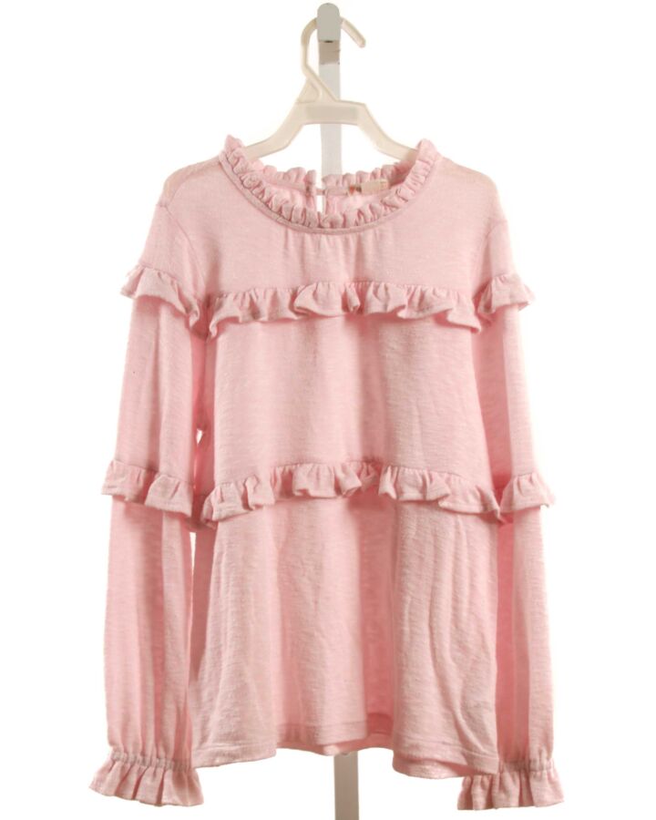 CREWCUTS  PINK    KNIT LS SHIRT WITH RUFFLE