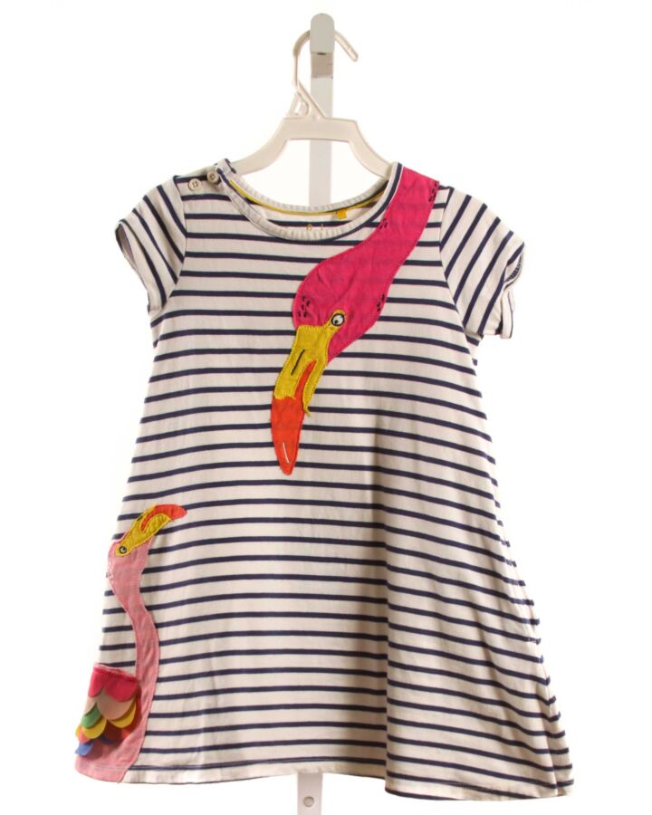 MINI BODEN  NAVY  STRIPED APPLIQUED KNIT DRESS