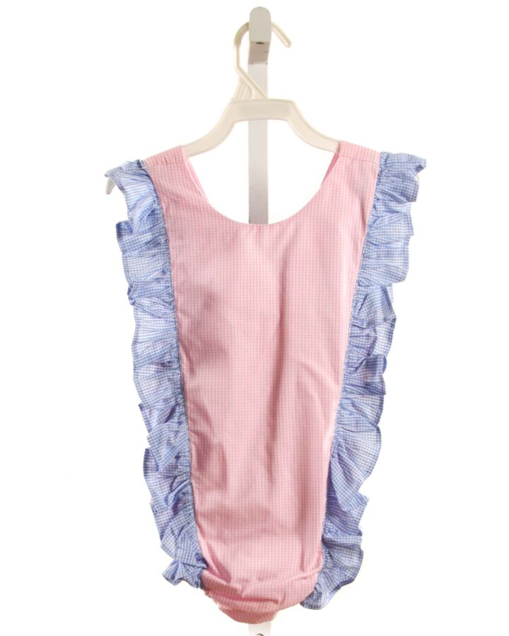 SMOCKED THREADS CECIL & LOU  PINK  GINGHAM  BUBBLE WITH RUFFLE