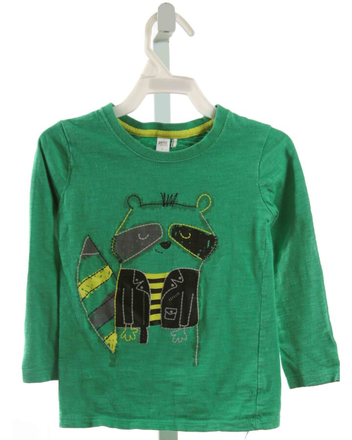 PETIT LEM  GREEN  PRINTED DESIGN KNIT LS SHIRT