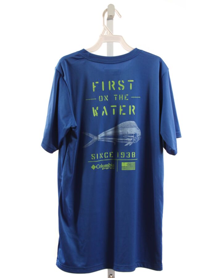 COLUMBIA  BLUE KNIT  PRINTED DESIGN SHIRT-SS