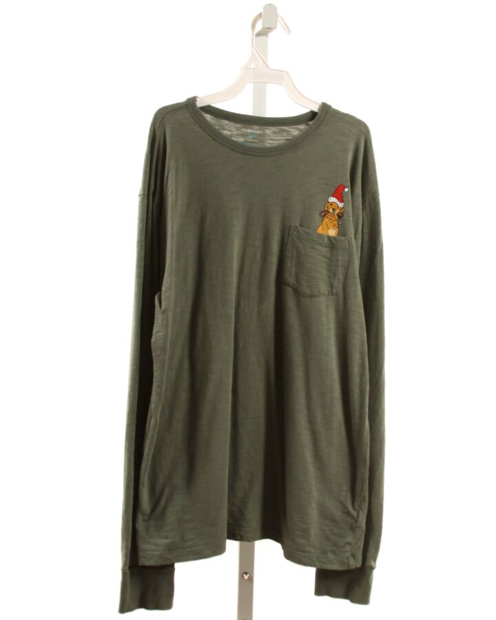 CREWCUTS  GREEN   PRINTED DESIGN KNIT LS SHIRT