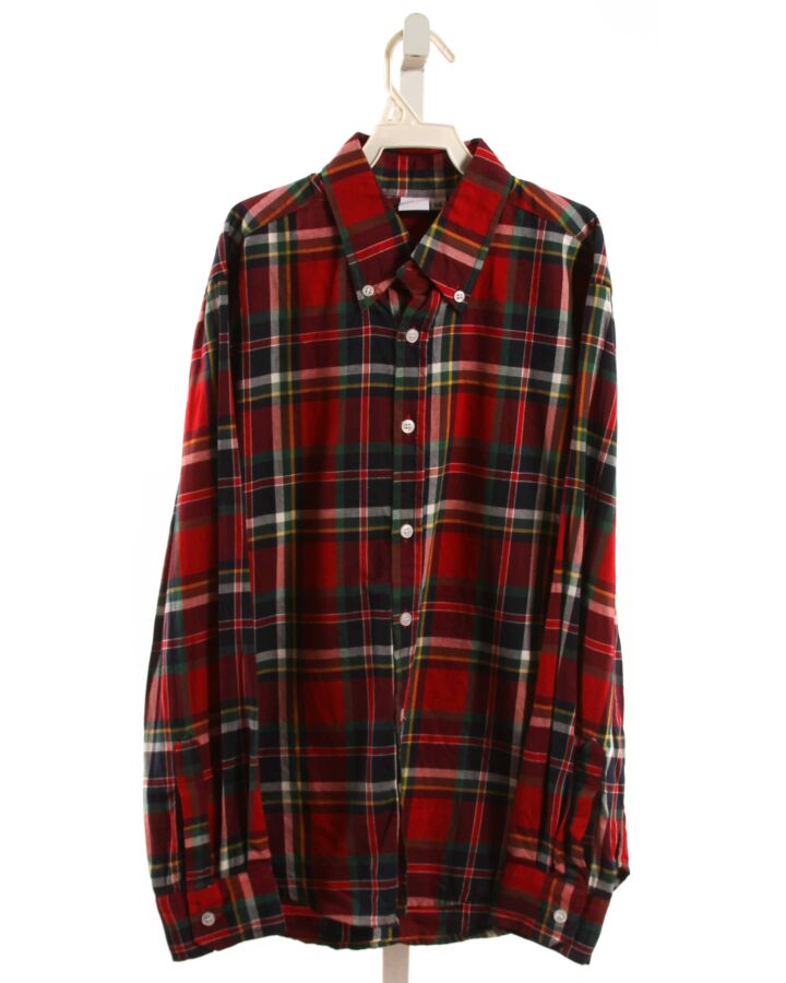 MARY & GRACE  RED  PLAID  DRESS SHIRT