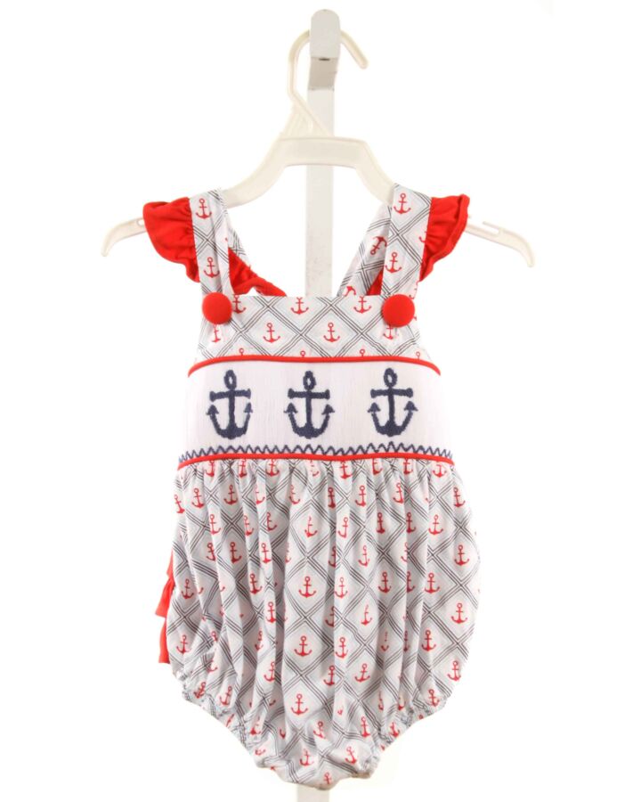 STITCHY FISH  RED   SMOCKED BUBBLE