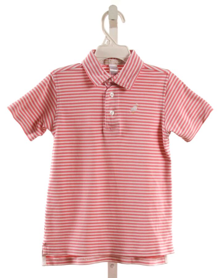 THE BEAUFORT BONNET COMPANY  PINK  STRIPED  KNIT SS SHIRT