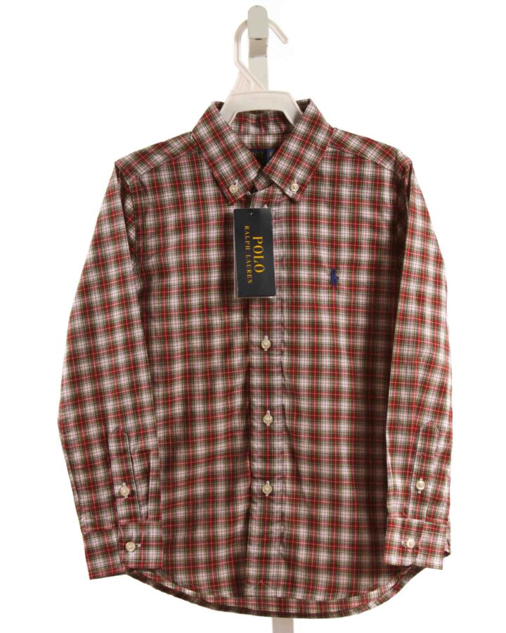 POLO BY RALPH LAUREN  RED  PLAID  DRESS SHIRT