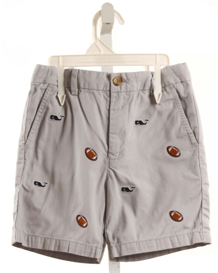 VINEYARD VINES  GRAY   EMBROIDERED SHORTS