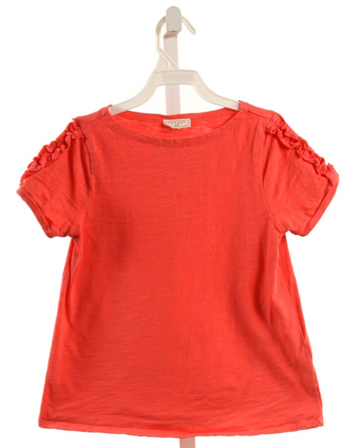 HAYDEN GIRLS  HOT PINK KNIT   KNIT SS SHIRT WITH RUFFLE