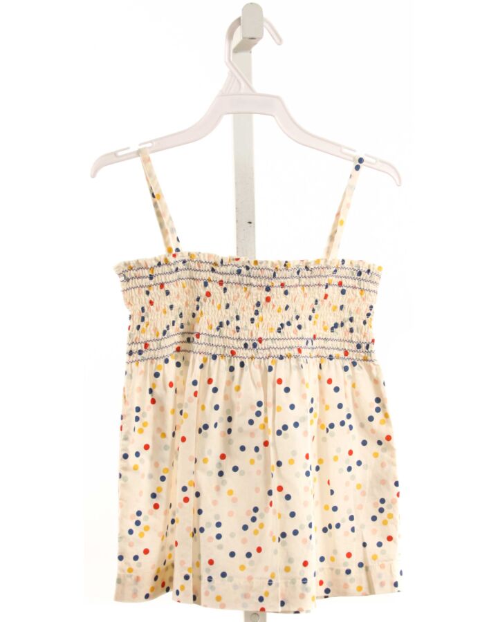 PETIT BATEAU  MULTI-COLOR  POLKA DOT SMOCKED SLEEVELESS SHIRT