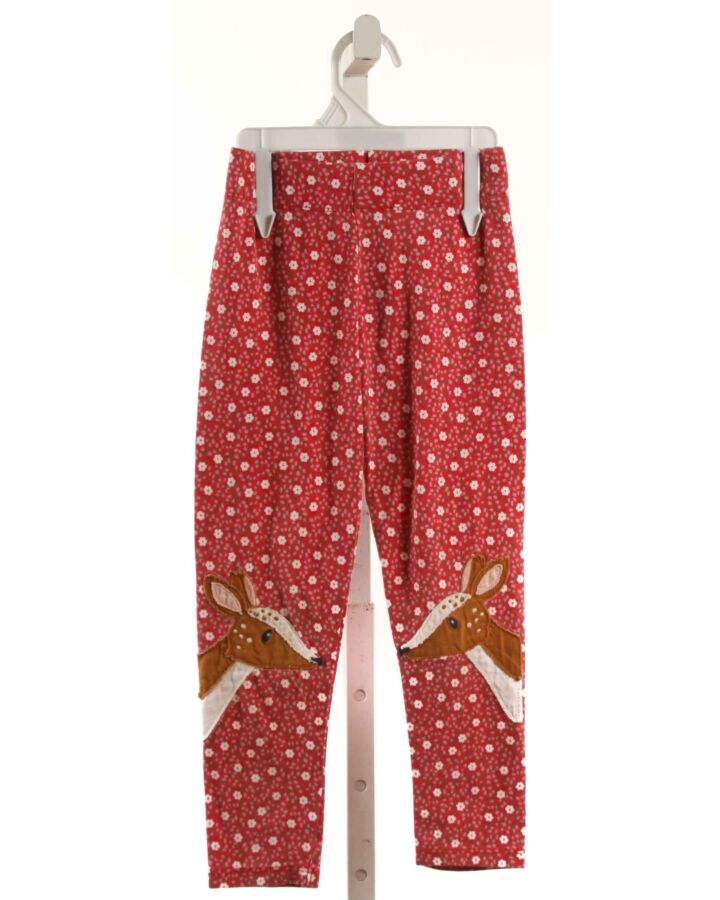 MINI BODEN  RED  FLORAL APPLIQUED LEGGINGS