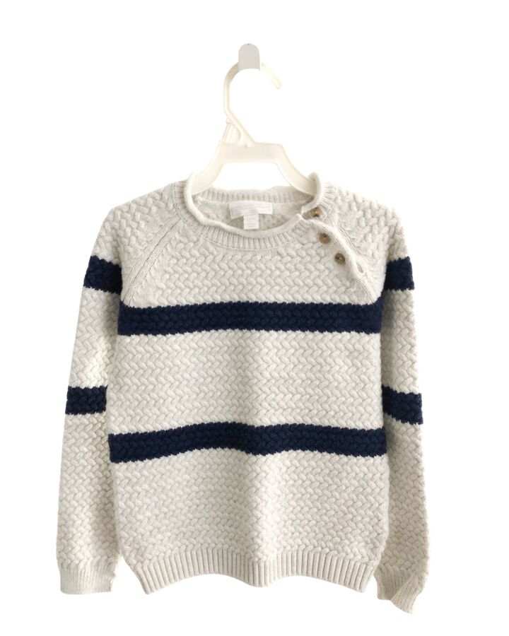 THE LITTLE WHITE COMPANY  WHITE  STRIPED  SWEATER