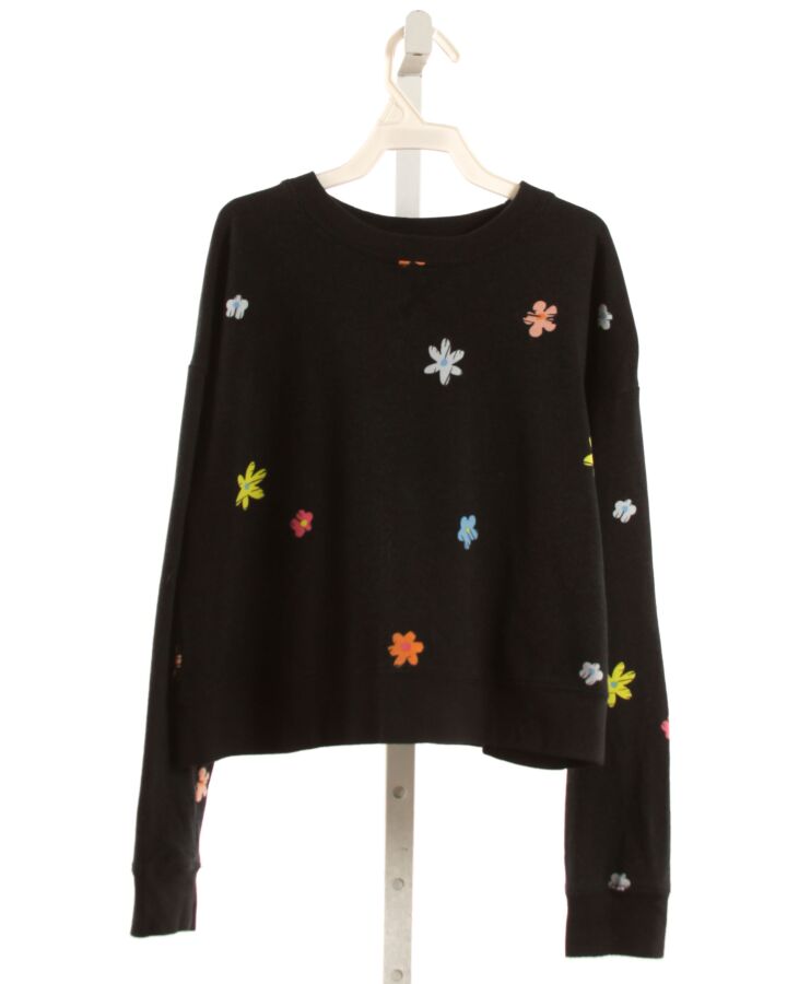 SPLENDID  BLACK  FLORAL  PULLOVER