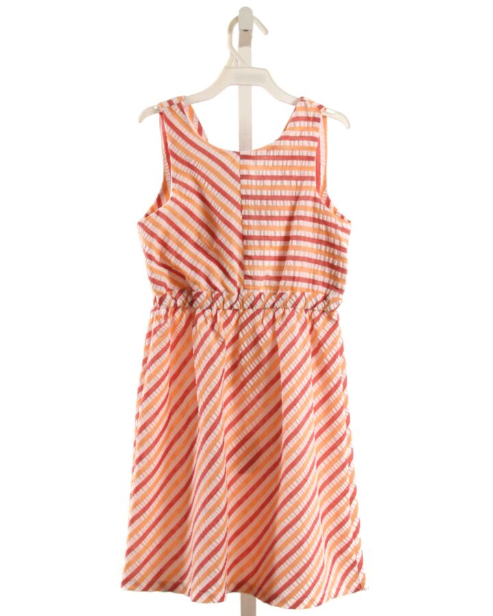 HAYDEN GIRLS  ORANGE SEERSUCKER STRIPED  DRESS