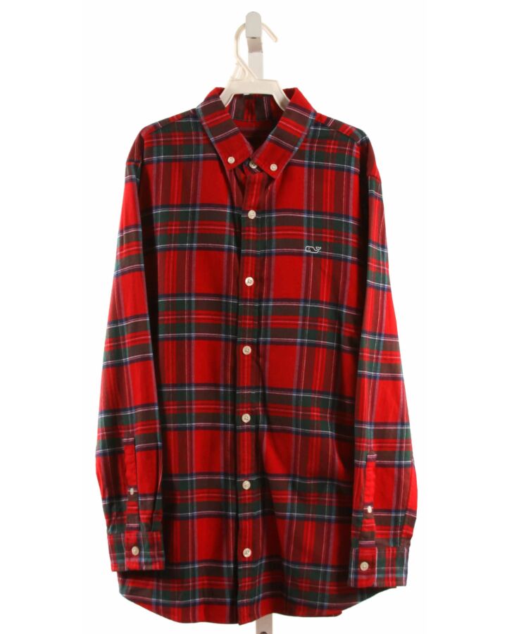 VINEYARD VINES  RED FLANNEL PLAID  DRESS SHIRT