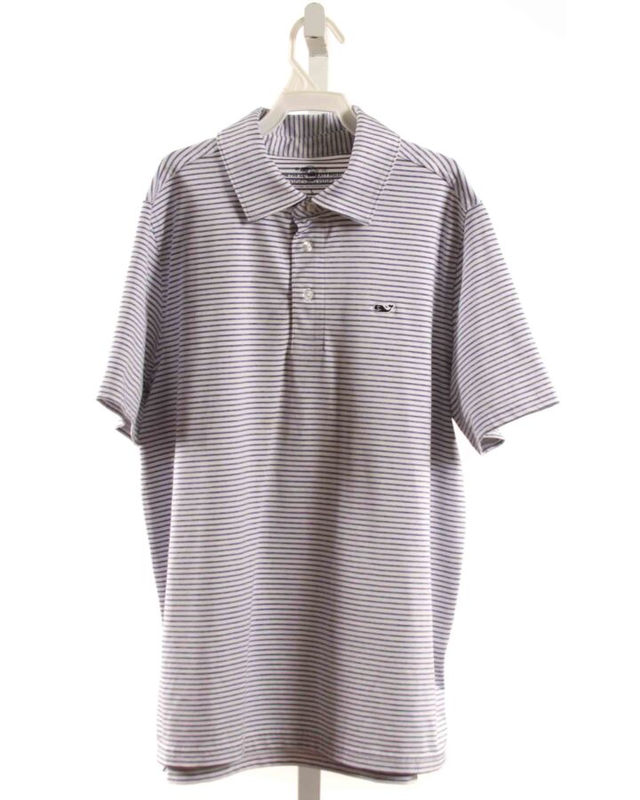 VINEYARD VINES  BLUE  STRIPED  KNIT SS SHIRT