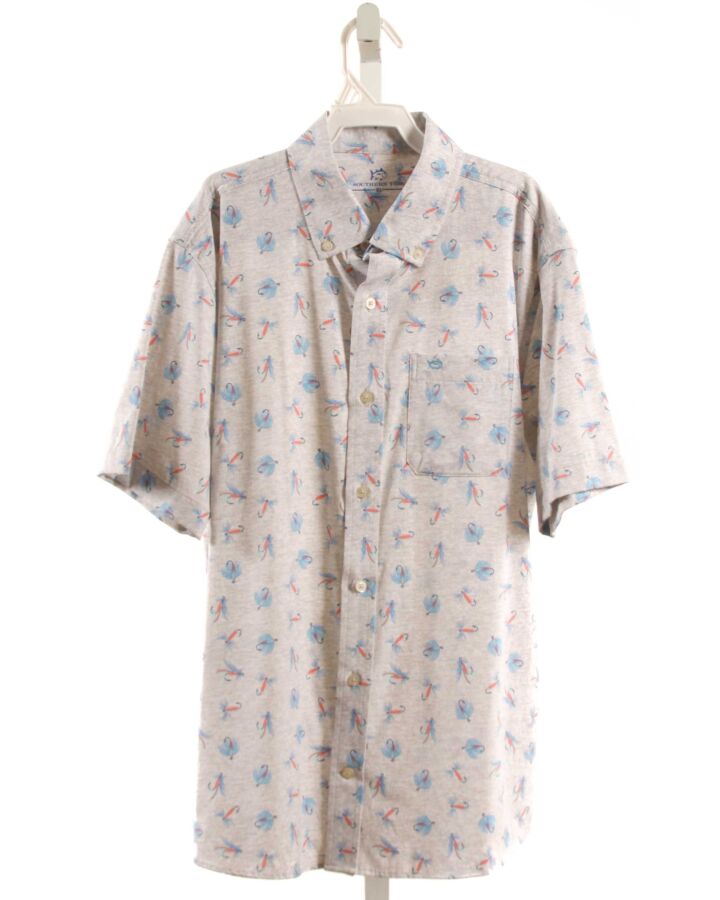 SOUTHERN TIDE  GRAY  PRINT  DRESS SHIRT