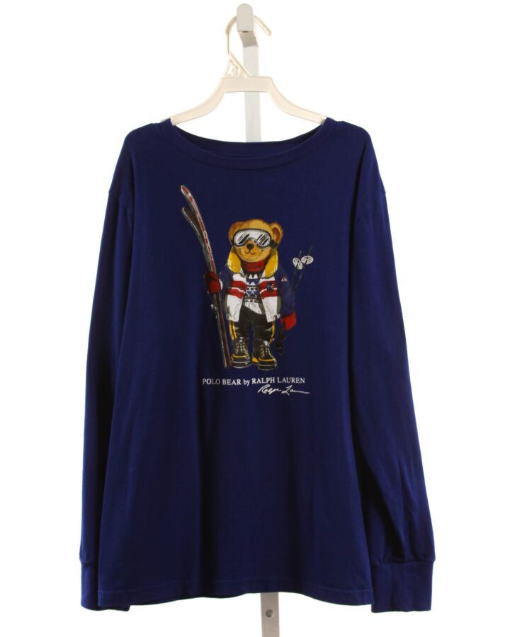 POLO BY RALPH LAUREN  BLUE   PRINTED DESIGN KNIT LS SHIRT