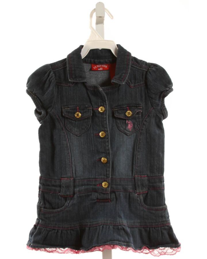 POLO BY RALPH LAUREN  DENIM    DRESS WITH LACE TRIM