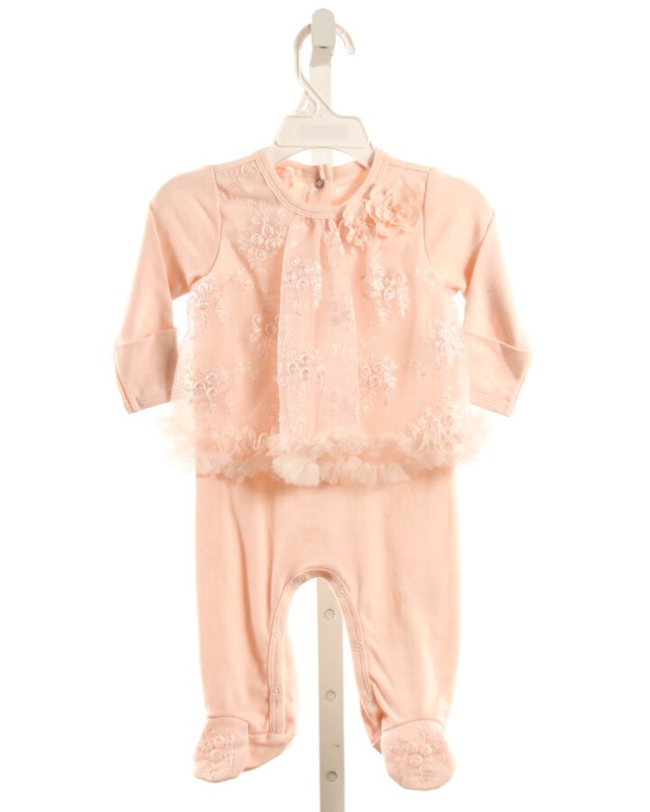 BABY BISCOTTI  LT PINK    LAYETTE WITH LACE TRIM