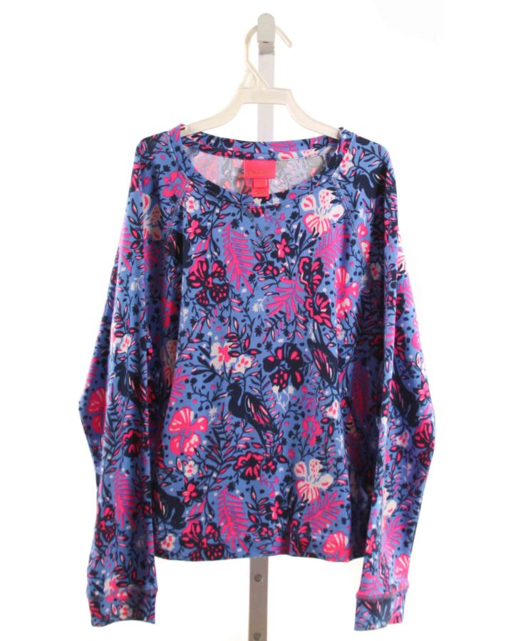 LILLY PULITZER  BLUE  FLORAL  PULLOVER