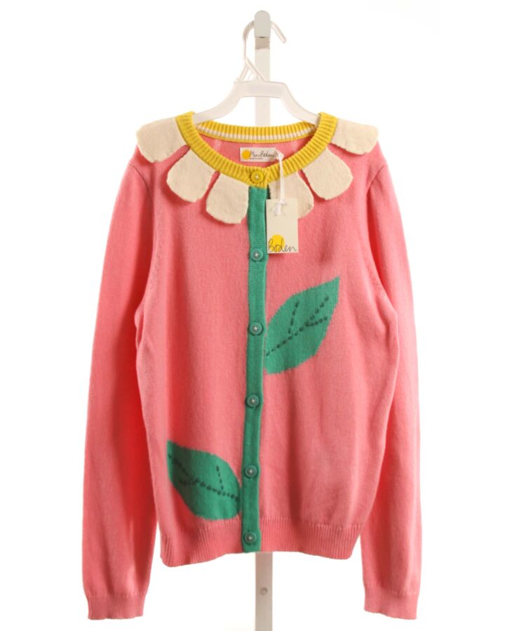 MINI BODEN  PINK  FLORAL APPLIQUED CARDIGAN