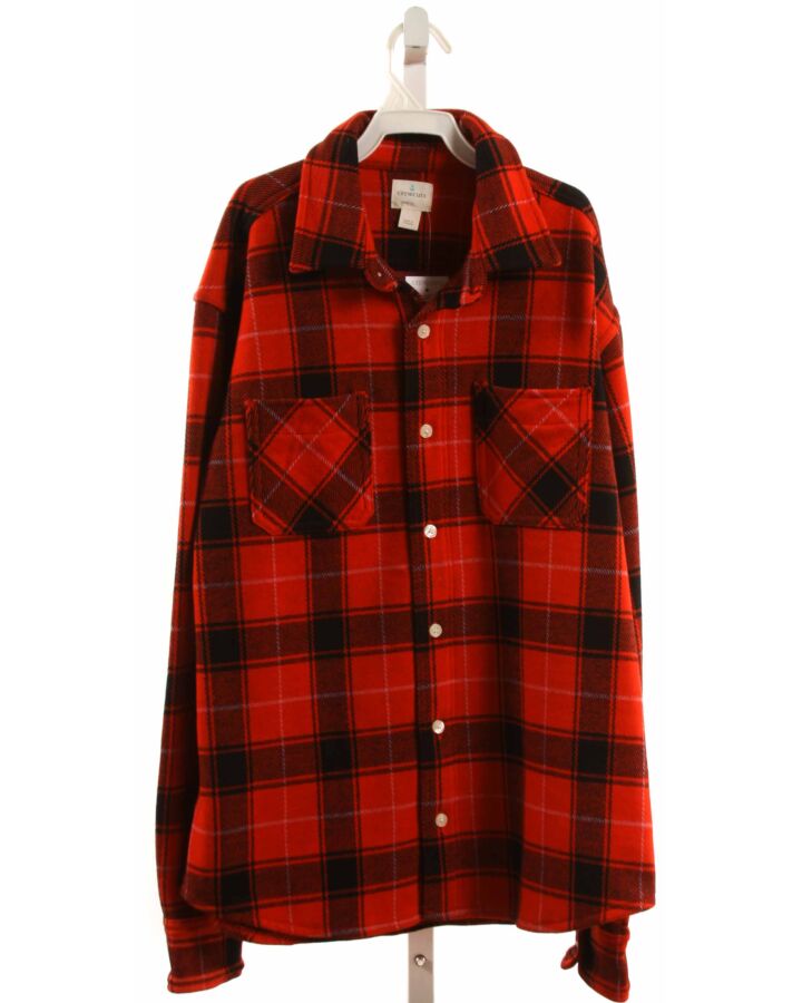 CREWCUTS  RED KNIT PLAID  SWEATER