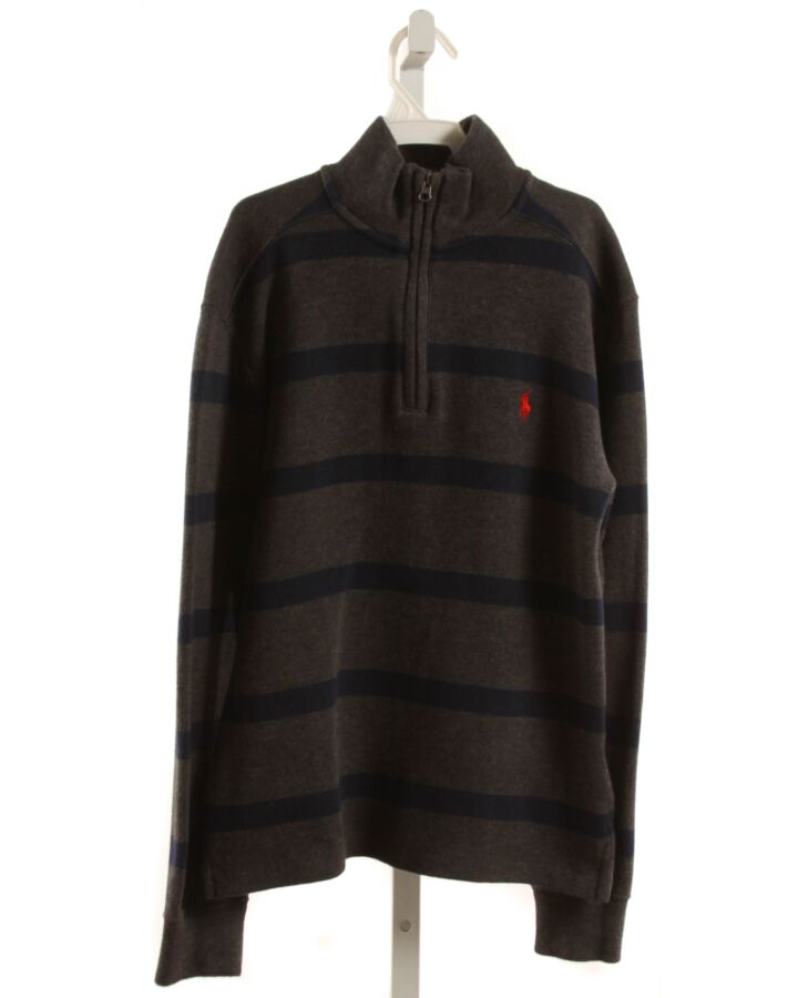 POLO BY RALPH LAUREN  GRAY  STRIPED  PULLOVER