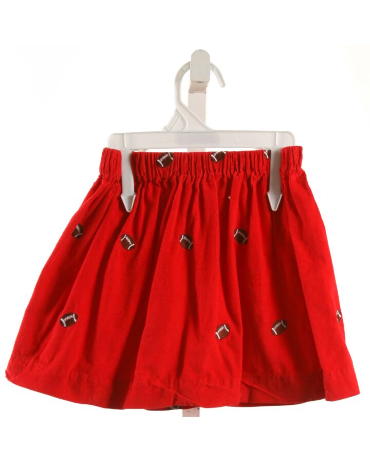 NO TAG  RED CORDUROY  EMBROIDERED SKIRT