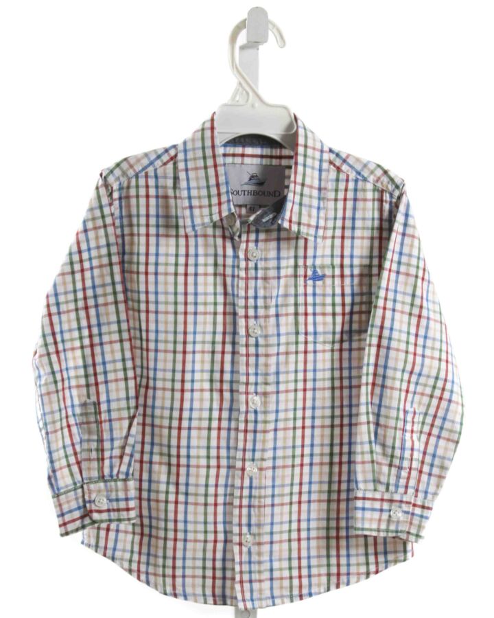 SOUTHBOUND  MULTI-COLOR  PLAID  DRESS SHIRT