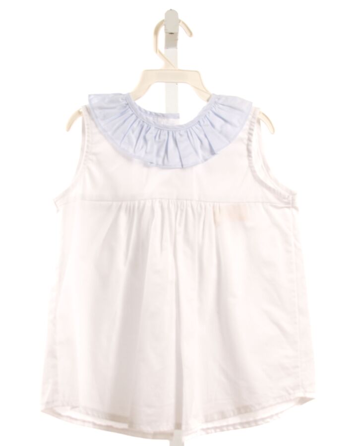 HANNAH KATE  WHITE    SLEEVELESS SHIRT WITH RUFFLE