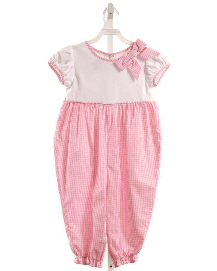 LITTLE ENGLISH  PINK  GINGHAM  ROMPER WITH BOW