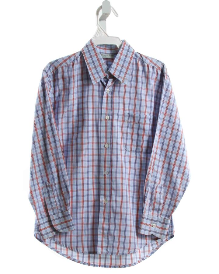 PAPO D'ANJO  BLUE  PLAID  DRESS SHIRT