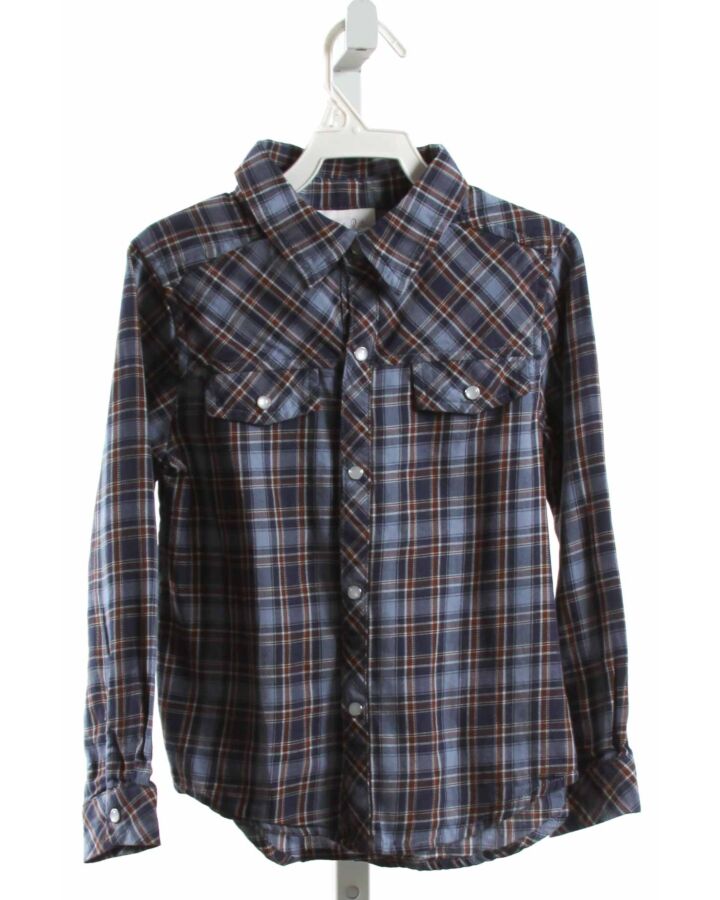 RACHEL RILEY  NAVY  PLAID  SHIRT-LS