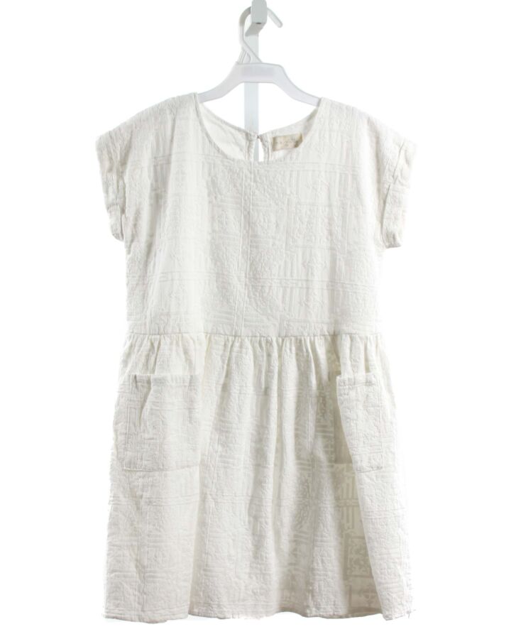 MIKI MIETTE  WHITE   EMBROIDERED DRESS