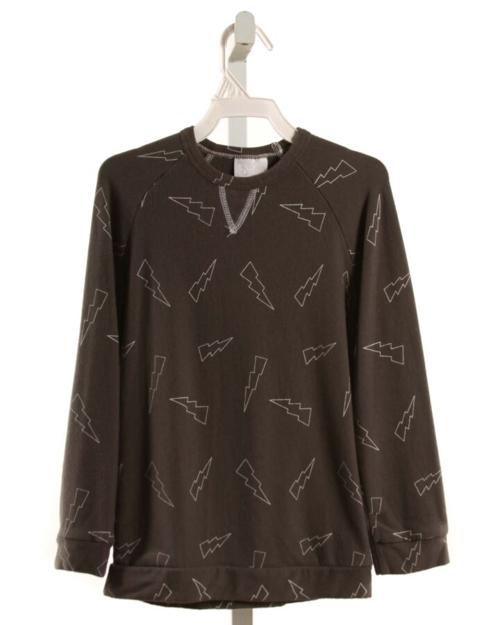 SOFTSIE  GRAY   PRINTED DESIGN KNIT LS SHIRT