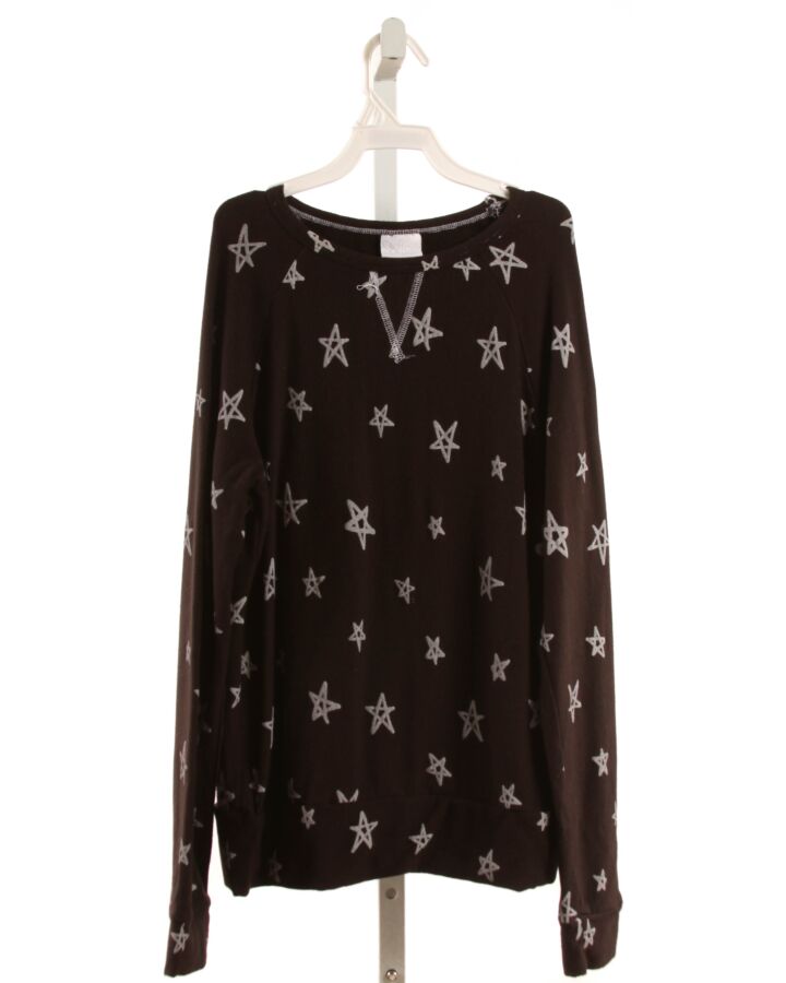 SOFTSIE  BLACK   PRINTED DESIGN KNIT LS SHIRT