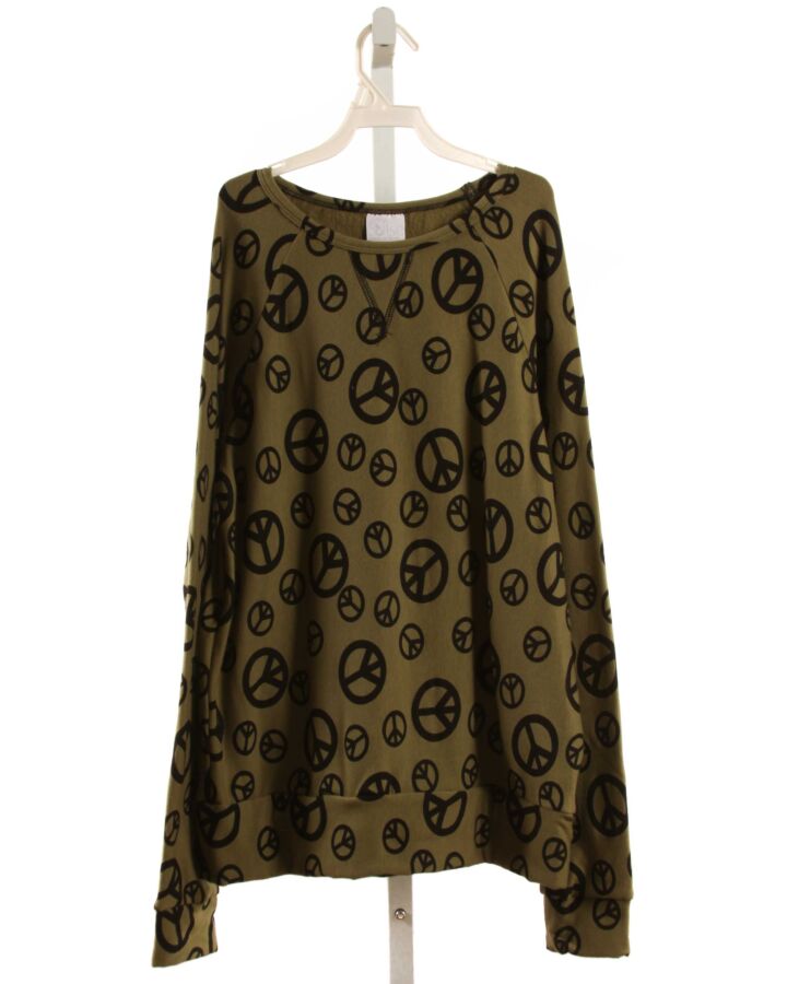 SOFTSIE  GREEN   PRINTED DESIGN KNIT LS SHIRT