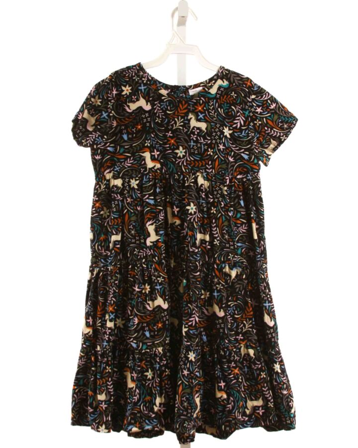 HANNA ANDERSSON  BLACK CORDUROY FLORAL PRINTED DESIGN DRESS